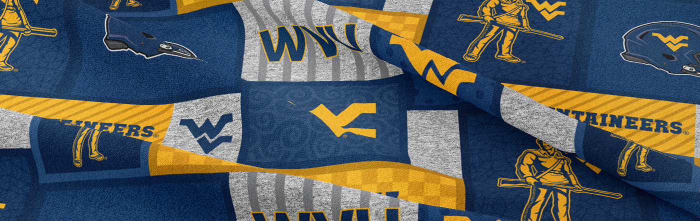 NCAA West Viginia Mountainees NCAA Mascot, Quilting Fabic