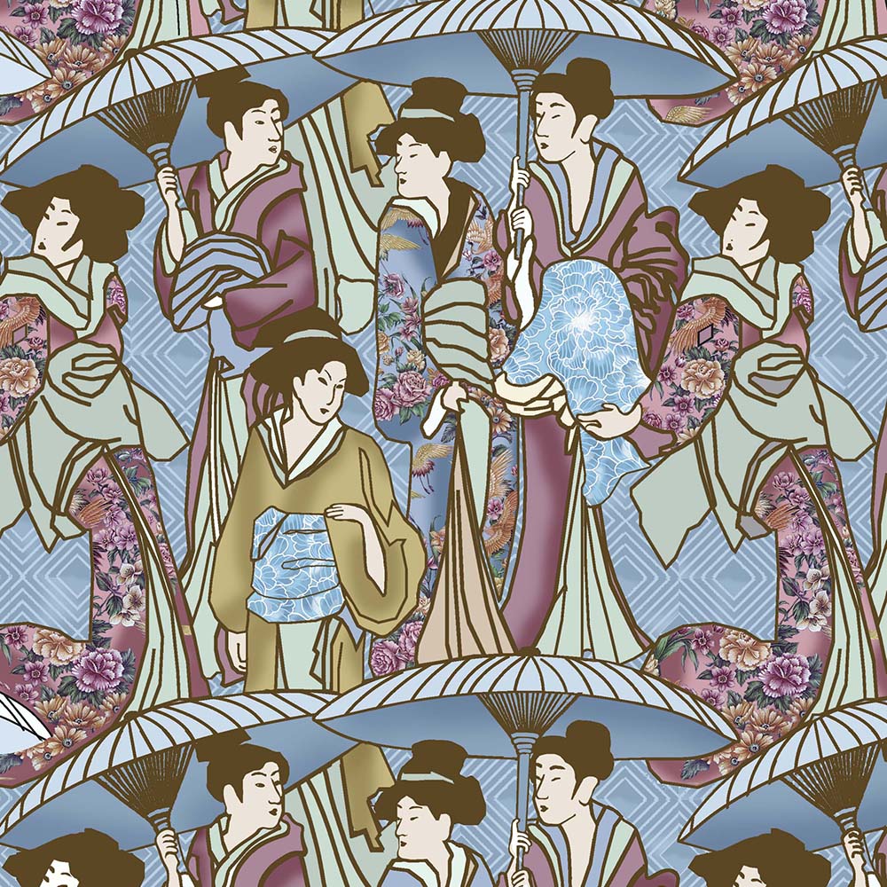 10403-Japanese Geishas-Multi Cotton