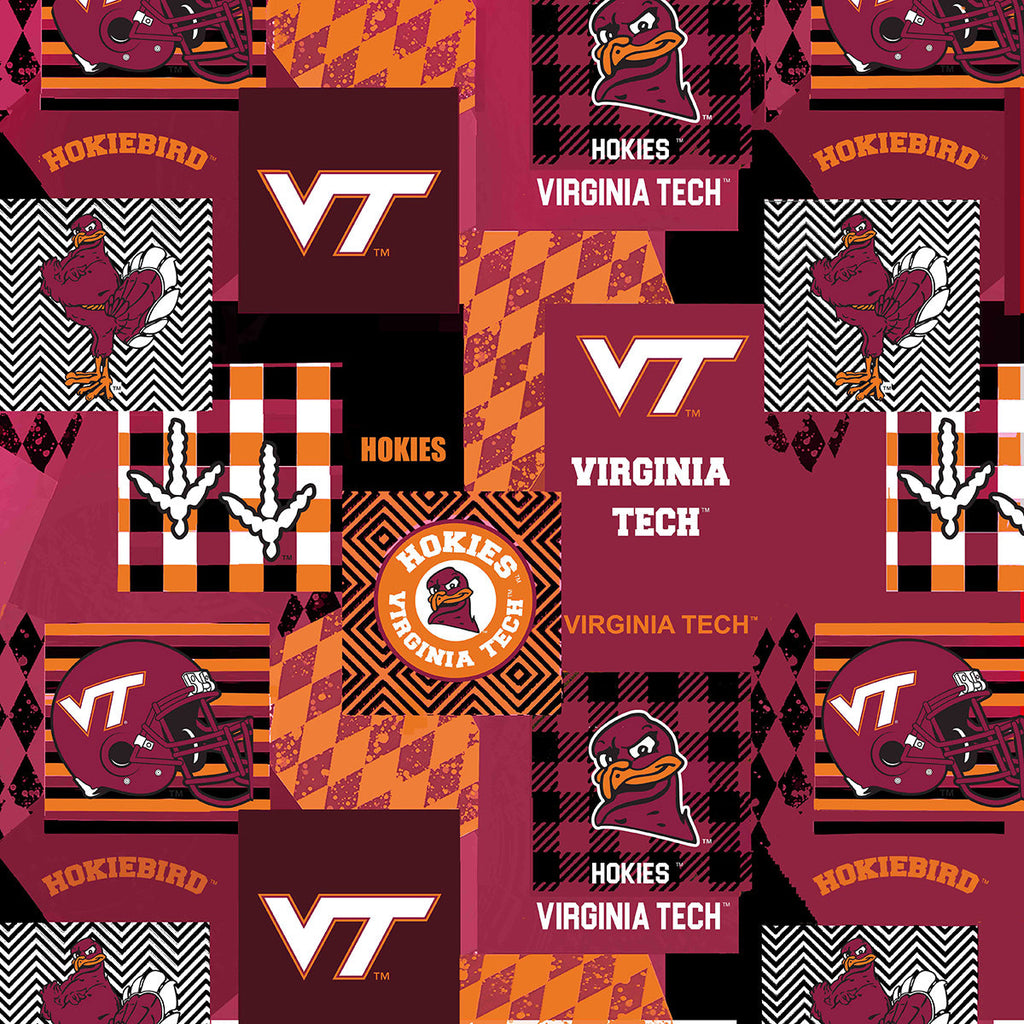Virginia Tech Collegiate minky Geometric pattern