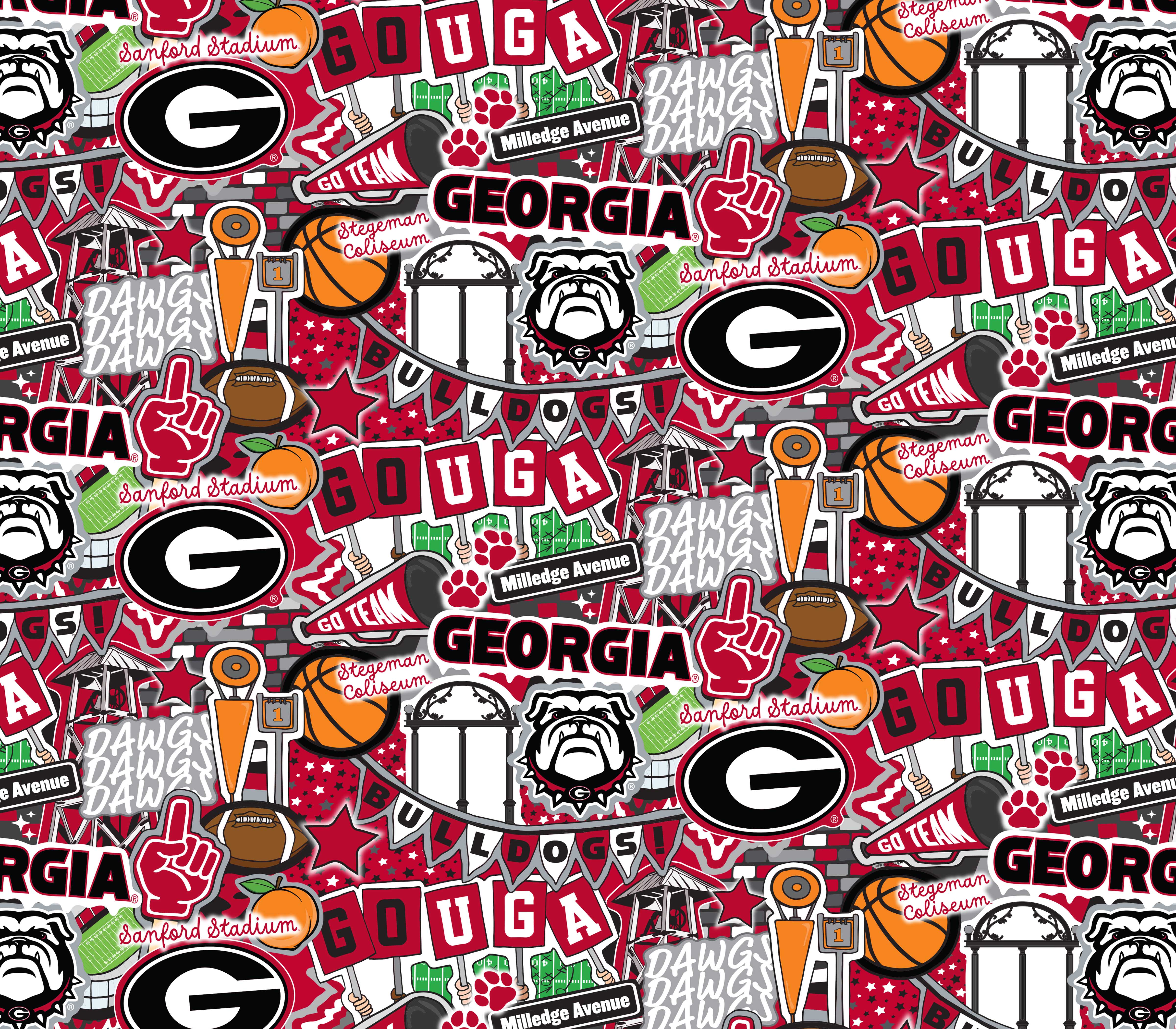UNIVERSITY OF GEORGIA-Doodle Designed by Sammy-100% Cotton-GA2001