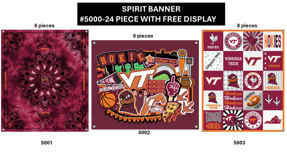 VIRGINIA TECH UNIVERSITY SPIRIT BANNER-24 COUNT DISPLAY - VT5000