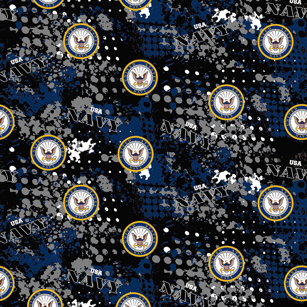 MILITARY NAVY ABSTRACT GEO LOGO ALLOVER-1180N Cotton