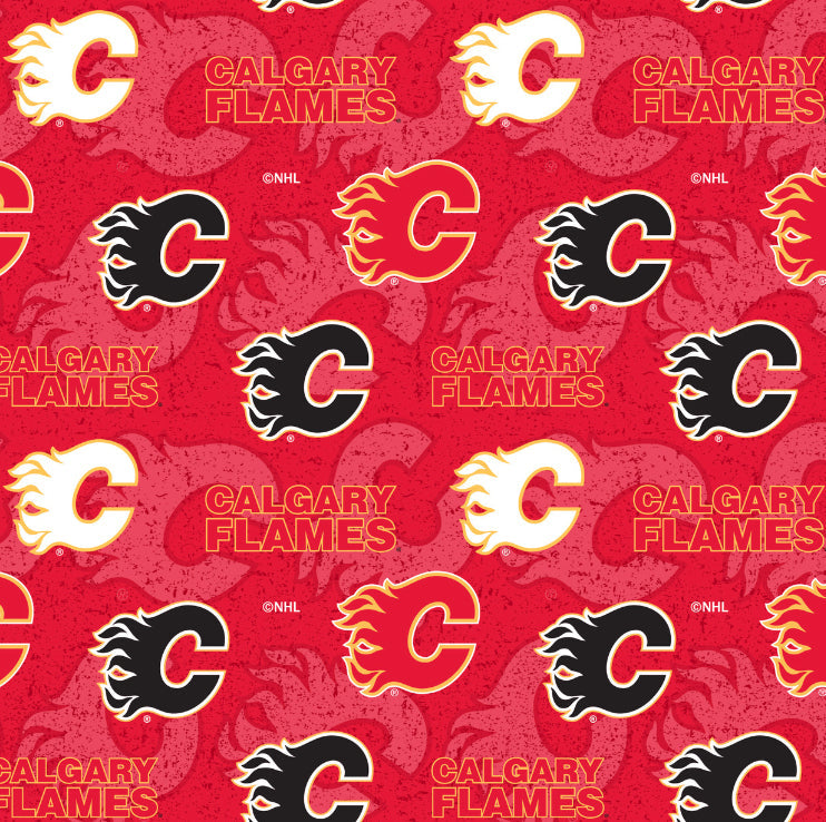 Calgary Flames Tone on Tone cotton