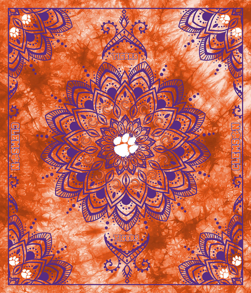 Clemson Collegiate minky tapestry Finished panel-48"X 56"