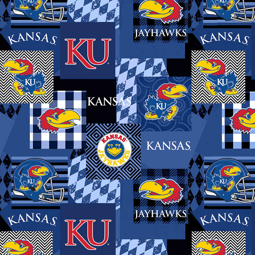 Kansas Collegiate minky Geometric pattern