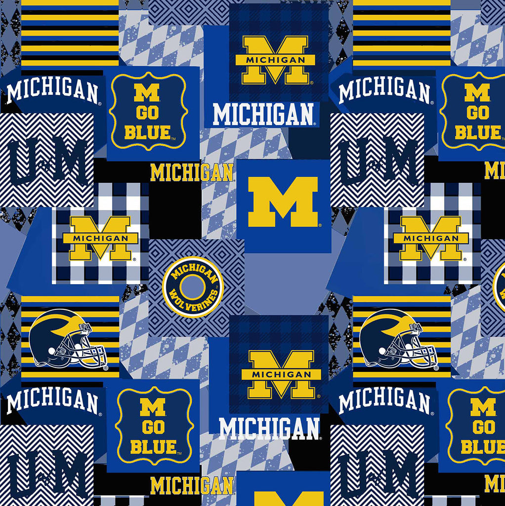 Michigan Collegiate minky Geometric pattern