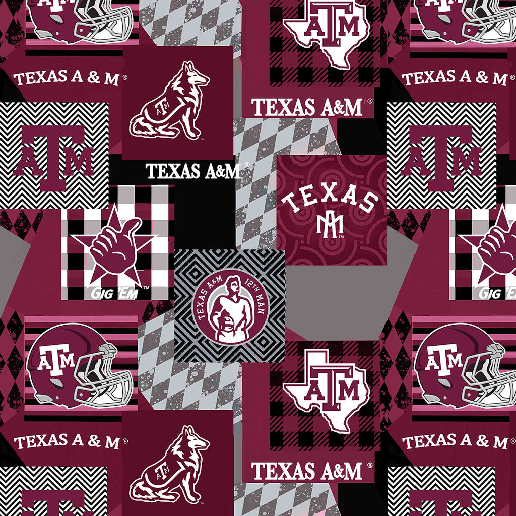Texas A&M Collegiate minky Geometric pattern