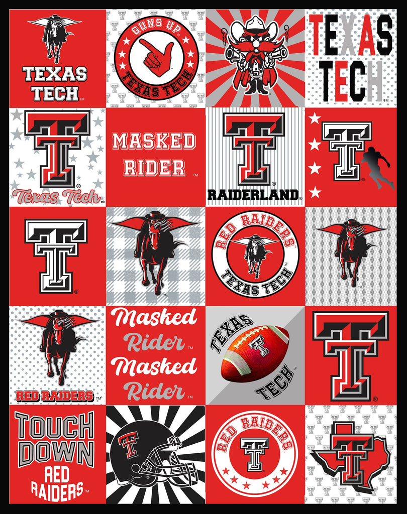 Texas Tech Collegiate T-Shirt minky Panel-60"X 60"