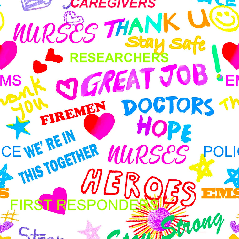 THANK YOU HEROES-10349 White Cotton